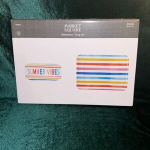 Market Square 2-Piece Melamine Tray Set, Rainbow, NWT
